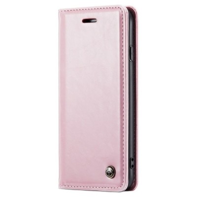 Apple iPhone 7 (iPhone 8) „CaseMe“ Leather открываемый розовый кожаный чехол – книжка | Vacins.lv