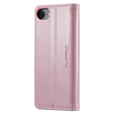 Apple iPhone 7 (iPhone 8) „CaseMe“ Leather открываемый розовый кожаный чехол – книжка | Vacins.lv