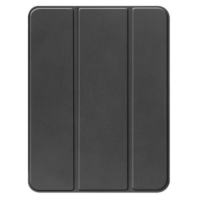 Apple iPad 10.9" 2022 (A2757, A2777) черный кожаный чехол-книжка с местом для стилуса | Vacins.lv