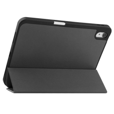 Apple iPad 10.9" 2022 (A2757, A2777) черный кожаный чехол-книжка с местом для стилуса | Vacins.lv