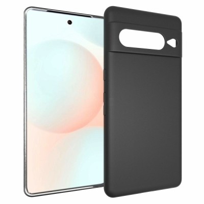 Google Pixel 7 Pro cieta silikona (TPU) melns apvalks | vacins.lv