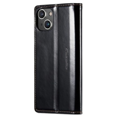 Apple iPhone 13 „CaseMe“ Leather открываемый чёрный кожаный чехол – книжка | Vacins.lv