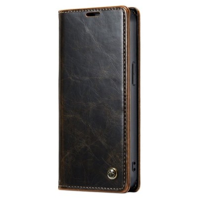 Apple iPhone 13 „CaseMe“ Leather solīds atvēramais ādas brūns maciņš - maks | Vacins.lv