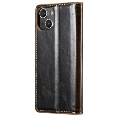 Apple iPhone 13 „CaseMe“ Leather открываемый коричневый кожаный чехол – книжка | Vacins.lv