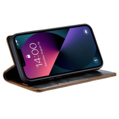Apple iPhone 13 „CaseMe“ Leather открываемый коричневый кожаный чехол – книжка | Vacins.lv