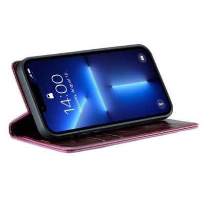 Apple iPhone 13 Pro Max „CaseMe“ Leather открываемый бордовый кожаный чехол – книжка | Vacins.lv