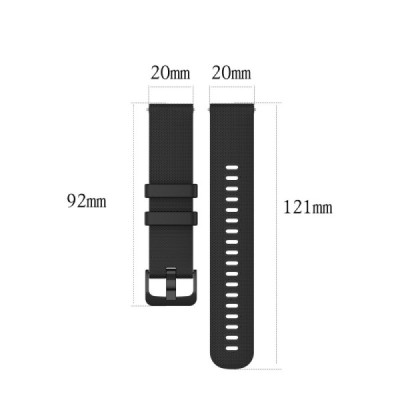 Твердый силиконовый чёрный браслет (TPU) для умных часов (Samsung Galaxy Watch 4 / 5, Garmin) | Vacins.lv