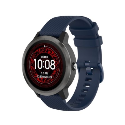 Viedā pulksteņa (Samsung Galaxy Watch 5 / 4, Garmin) cietā silikona (TPU) siksniņa - zila | Vacins.lv