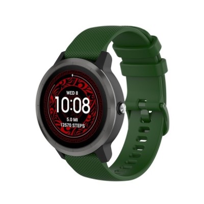 Viedā pulksteņa (Samsung Galaxy Watch 5 / 4, Garmin) cietā silikona (TPU) siksniņa - zaļš | Vacins.lv