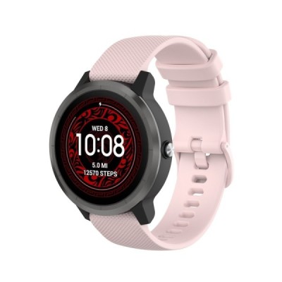 Viedā pulksteņa (Samsung Galaxy Watch 5 / 4, Garmin) cietā silikona (TPU) siksniņa - gaiši rozs | Vacins.lv