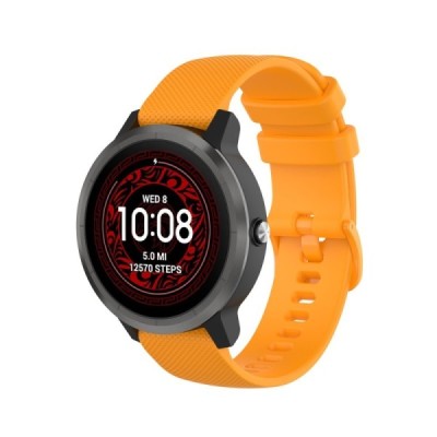 Viedā pulksteņa (Samsung Galaxy Watch 5 / 4, Garmin) cietā silikona (TPU) siksniņa - oranžs | Vacins.lv