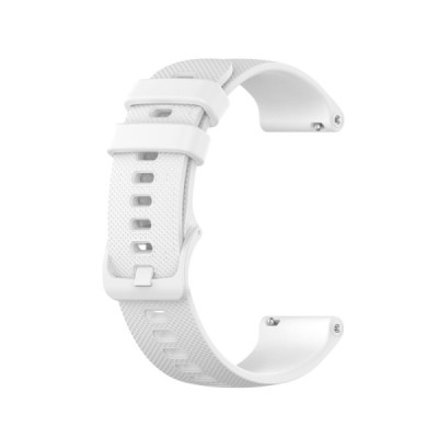 Viedā pulksteņa (Samsung Galaxy Watch 5 / 4, Garmin) cietā silikona (TPU) siksniņa - balts | Vacins.lv