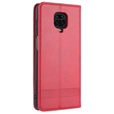 „AZNS“ Retro Xiaomi Redmi Note 9 Pro открываемый красный кожаный чехол - книжка | Vacins.lv