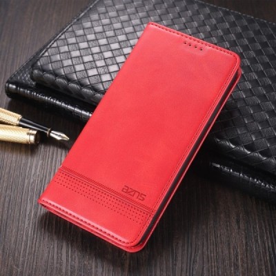 „AZNS“ Retro Xiaomi Redmi Note 9 Pro открываемый красный кожаный чехол - книжка | Vacins.lv