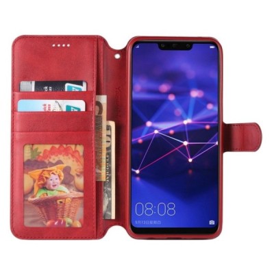 „AZNS“ Huawei Mate 20 Lite открываемый красный кожаный чехол - книжка | Vacins.lv