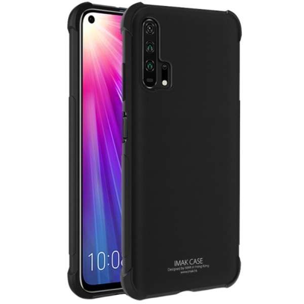 Усиленный твердый силиконовый чехол „Imak“ Silky (TPU) - чёрный + защитная пленка (Honor 20 Pro)