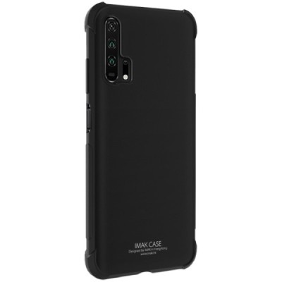Huawei Honor 20 Pro Imak Silky усиленный твердый силиконовый чехол TPU чёрный, задняя часть + защитная пленка для экрана | Vacin