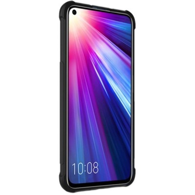 Huawei Honor 20 Pro Imak Silky усиленный твердый силиконовый чехол TPU чёрный, задняя часть + защитная пленка для экрана | Vacin