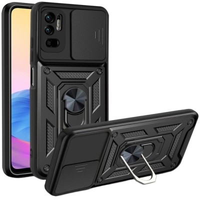 „Kickstand“ Xiaomi Poco M3 Pro (Redmi Note 10 5G) усиленная защита – черный, чехол – вставка | Vacins.lv