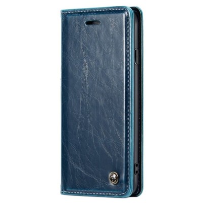 Apple iPhone 7 (iPhone 8) „CaseMe“ Leather solīds atvēramais ādas zils maciņš - maks | Vacins.lv