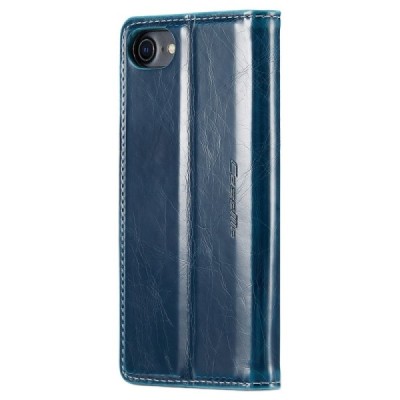Apple iPhone 7 (iPhone 8) „CaseMe“ Leather открываемый синий кожаный чехол - книжка | Vacins.lv