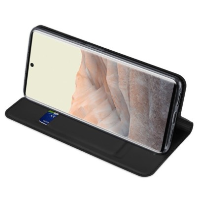 „Dux Ducis“ Skin серии Google Pixel 6 Pro чёрный кожаный чехол-книжка | Vacins.lv