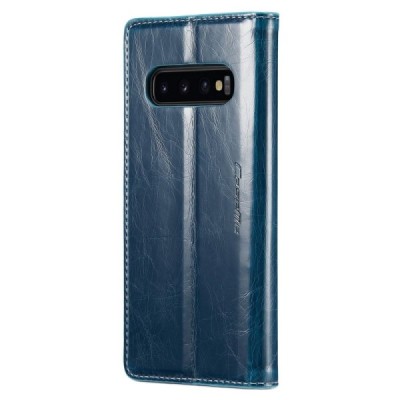 Samsung Galaxy S10 (G973) „CaseMe“ Leather открываемый синий кожаный чехол - книжка | Vacins.lv