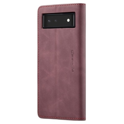 Google Pixel 6 CaseMe Retro открываемый бордовый кожаный чехол - книжка | Vacins.lv