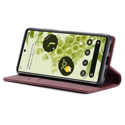 Google Pixel 6 CaseMe Retro открываемый бордовый кожаный чехол - книжка | Vacins.lv