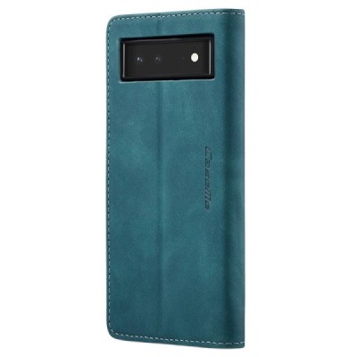 Google Pixel 6 CaseMe Retro открываемый зелёный кожаный чехол - книжка | Vacins.lv