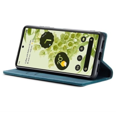 Google Pixel 6 CaseMe Retro открываемый зелёный кожаный чехол - книжка | Vacins.lv