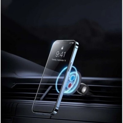 „Baseus“ C01 Magnetic (360°) чёрный автомобильный держатель для телефона (в решетки) | Vacins.lv