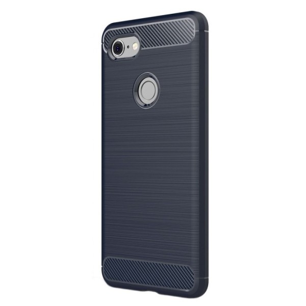 Твердый силиконовый чехол (TPU) „Carbon“ - тёмно-синий (Pixel 3 XL)
