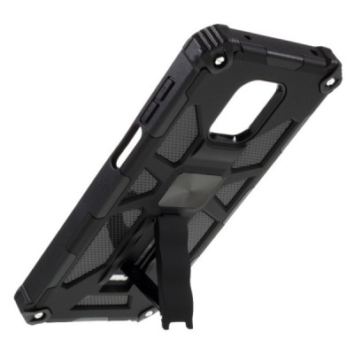 Xiaomi Redmi Note 9 Pro „Armor“ Magnetic Kickstand усиленный защитный чехол - чёрный | Vacins.lv