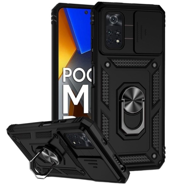 „Kickstand“ pastiprinātas aizsardzības apvalks - melns (Poco M4 Pro 4G)