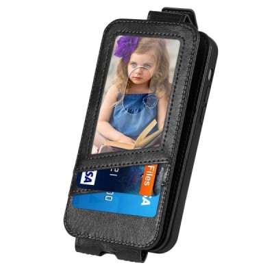 Samsung Galaxy S21 FE (Fan Edition) 5G „Caseneo“ вертикально откидной кожаный чехол - чёрный | Vacins.lv