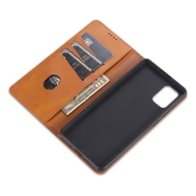 Samsung Galaxy S20 (G980) „AZNS“ Retro ādas atvēramais brūns maciņš (maks) | Vacins.lv