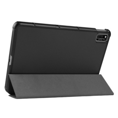 Huawei MatePad 10.4'' (2020, 2022) чёрный кожаный чехол-книжка (складной) | Vacins.lv