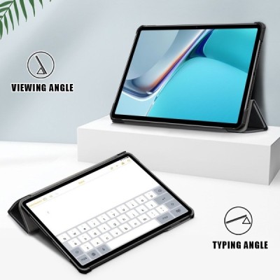 Huawei MatePad 11'' (2021) чёрный кожаный чехол-книжка (складной) | Vacins.lv