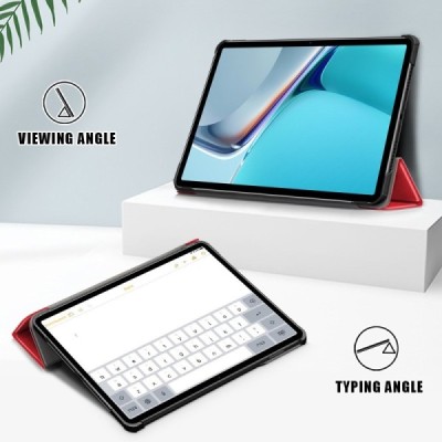 Huawei MatePad 11'' (2021) красный кожаный чехол-книжка (складной) | Vacins.lv