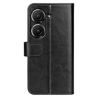 Asus Zenfone 9 (AI2202) открываемый чёрный кожаный чехол - книжка | Vacins.lv