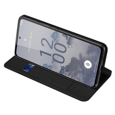 Nokia X30 5G „Dux Ducis“ Skin sērijas melns ādas atvērams maciņš | Vacins.lv