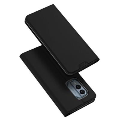 Nokia X30 5G „Dux Ducis“ Skin sērijas melns ādas atvērams maciņš | Vacins.lv