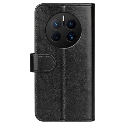 Huawei Mate 50 Pro открываемый чёрный кожаный чехол - книжка | Vacins.lv