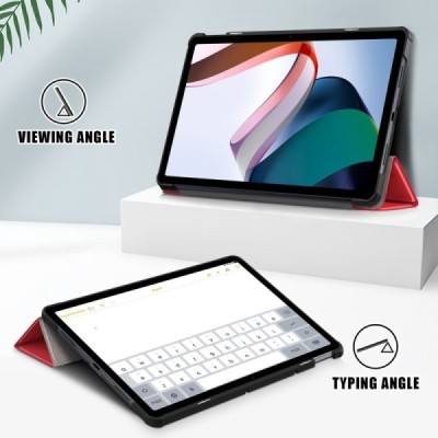Xiaomi Redmi Pad 10.6" красный кожаный чехол-книжка (складной) | Vacins.lv