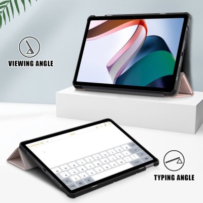 Xiaomi Redmi Pad 10.6" золотой кожаный чехол-книжка (складной) | Vacins.lv