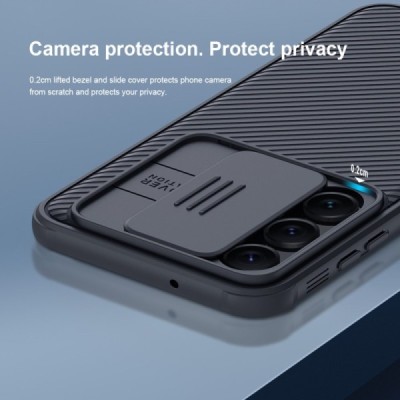 Samsung Galaxy S23 (SM-S911) „Nillkin“ CamShield Pro синий чехол с защитной крышкой для камеры | Vacins.lv