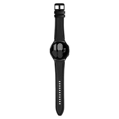 Leather умные часы  (Samsung Galaxy Watch 4 / 4 Classic) чёрный кожаный браслет | Vacins.lv