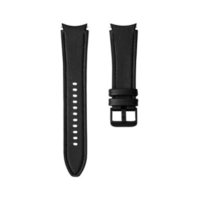 Leather умные часы  (Samsung Galaxy Watch 4 / 4 Classic) чёрный кожаный браслет | Vacins.lv
