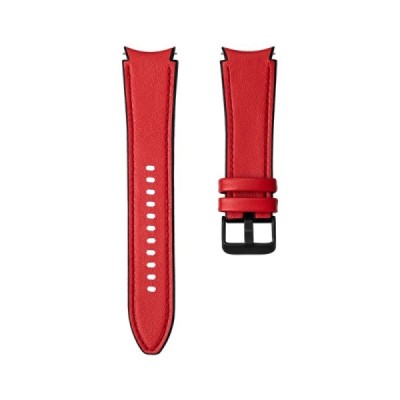 Leather умные часы (Samsung Galaxy Watch 4 / 4 Classic) красный кожаный браслет | Vacins.lv